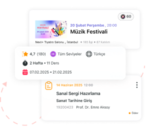 Tüm Etkinliklerin Takviminde